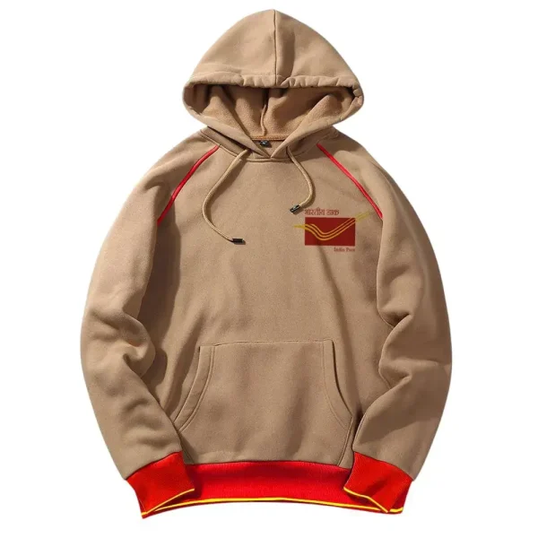 Premium India Post Khaki Hoodie made from soft fleece fabric with a durable printed Department of Posts logo. Designed for warmth, comfort, and everyday winter wear. Available in sizes Small (S) to Five Extra Large (5XL).